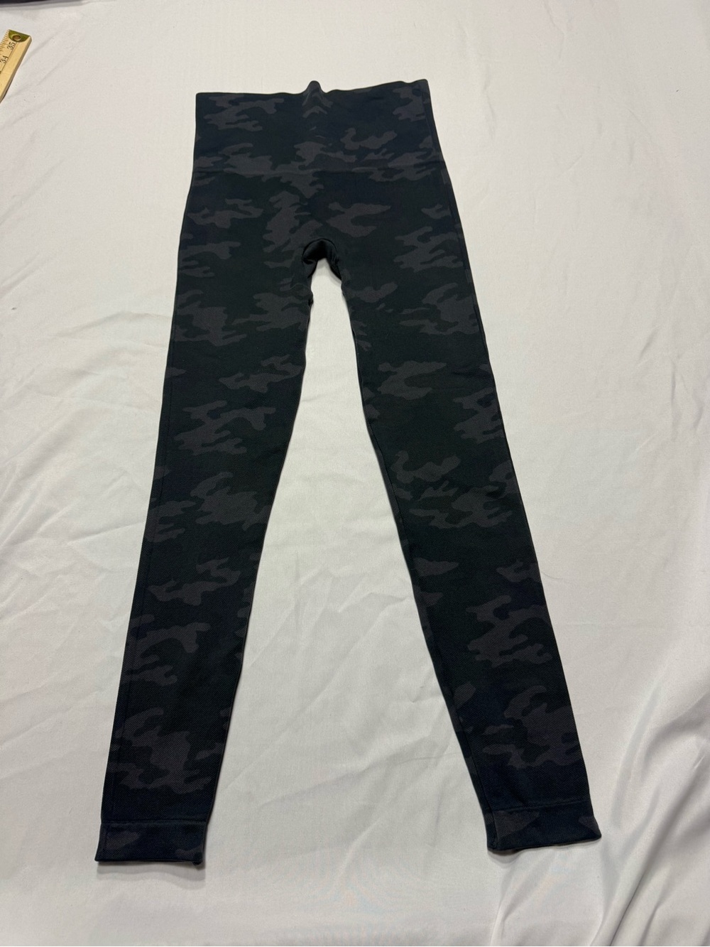 SPANX Black & Charcoal Camo High-Waist Leggings